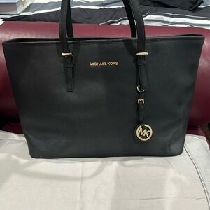 Michael Kors Black Leather Tote Bag Purse Xl